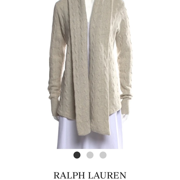 VINTAGE Super Soft Warm Cable Knit Open Front Cardigan Off White Size L - Picture 15 of 15